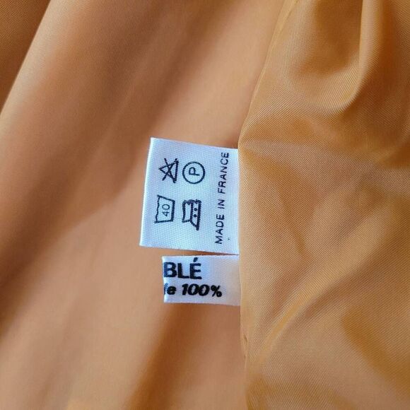 Vintage Blizzand Made in France Hooded Trench Coat Camel Tan Long Cotton Blend 7 - Picture 9 of 10